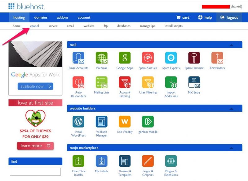 Bluehost web hosting